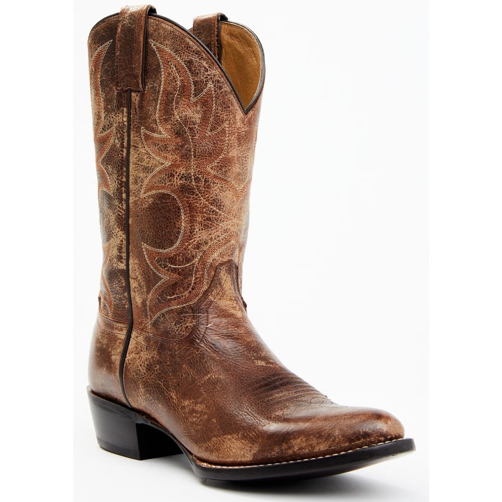 Cody James® (Men's 9 D) Larsen™ Round Toe Western Boots, Distressed Brown - $230
